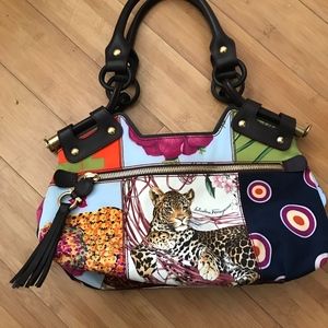 Salvatore Ferragamo Leopard/Flower Satchel Bag